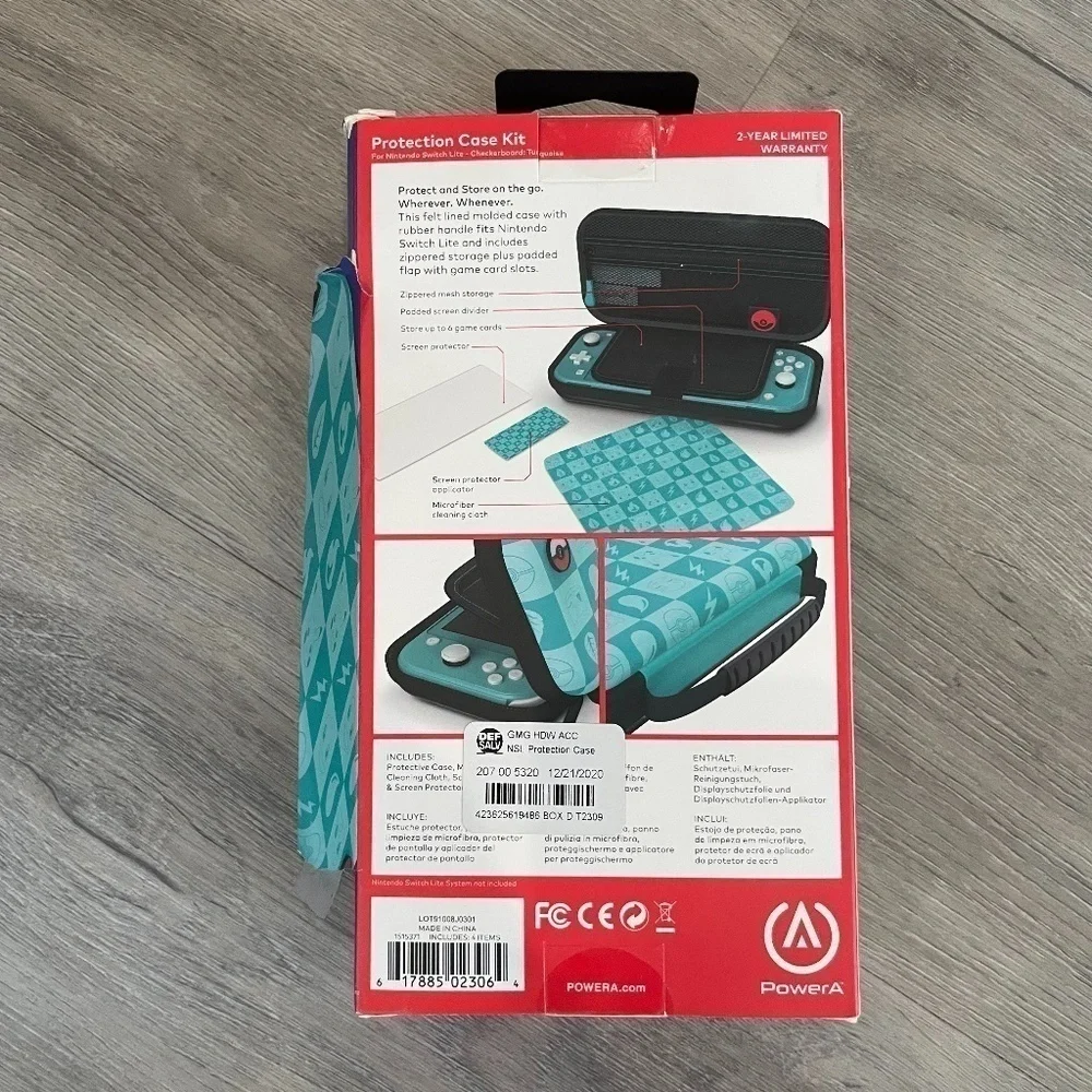 Pokemon Protection Case Kit for Nintendo Switch Lite Turquoise Checkered